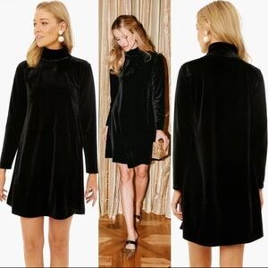 Tuckernuck Black Sleeveless Mock Neck A-Line Mini Dress XS